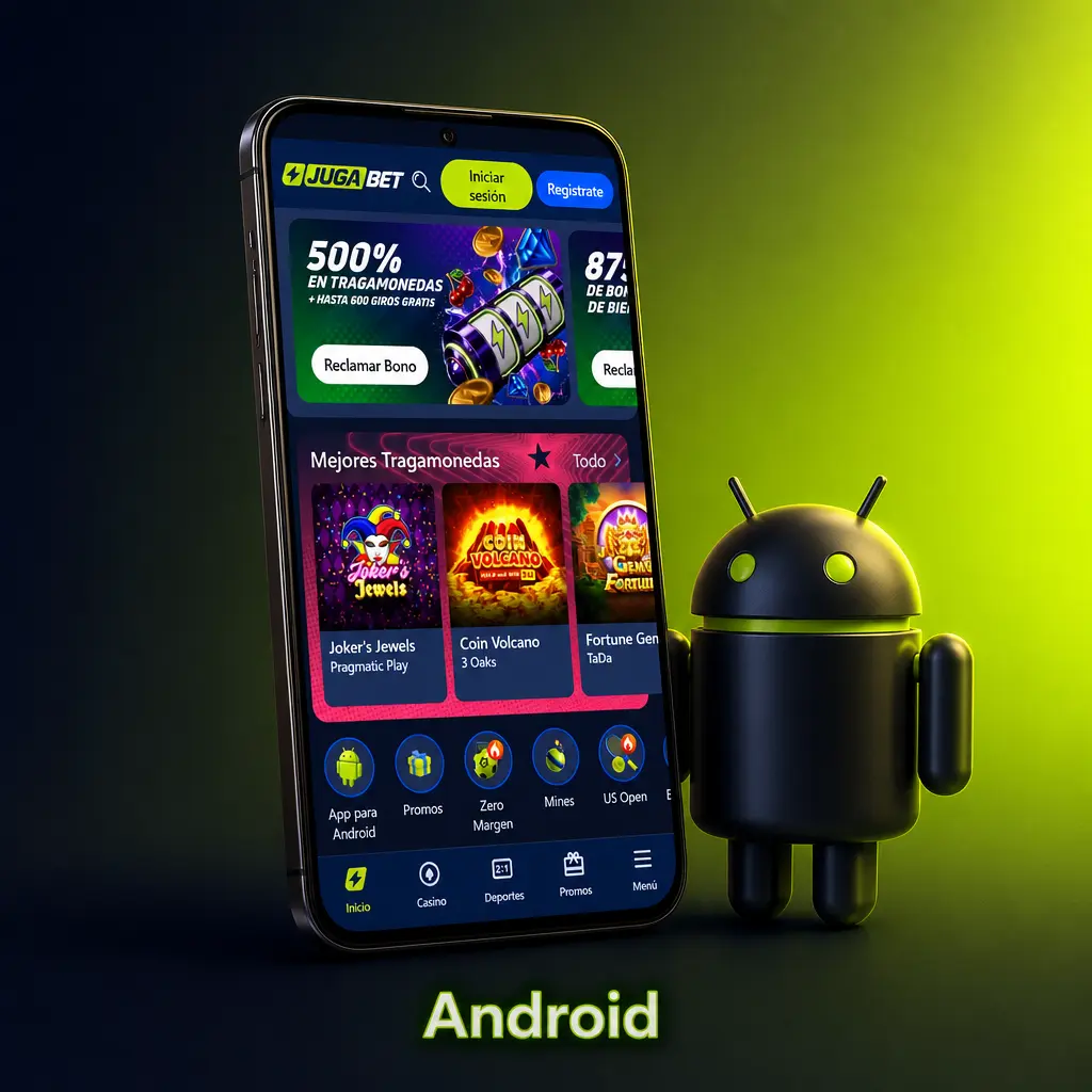 Descarga e instala la app de Jugabet en Android para apostar en eSports y CS2 desde tu celular.