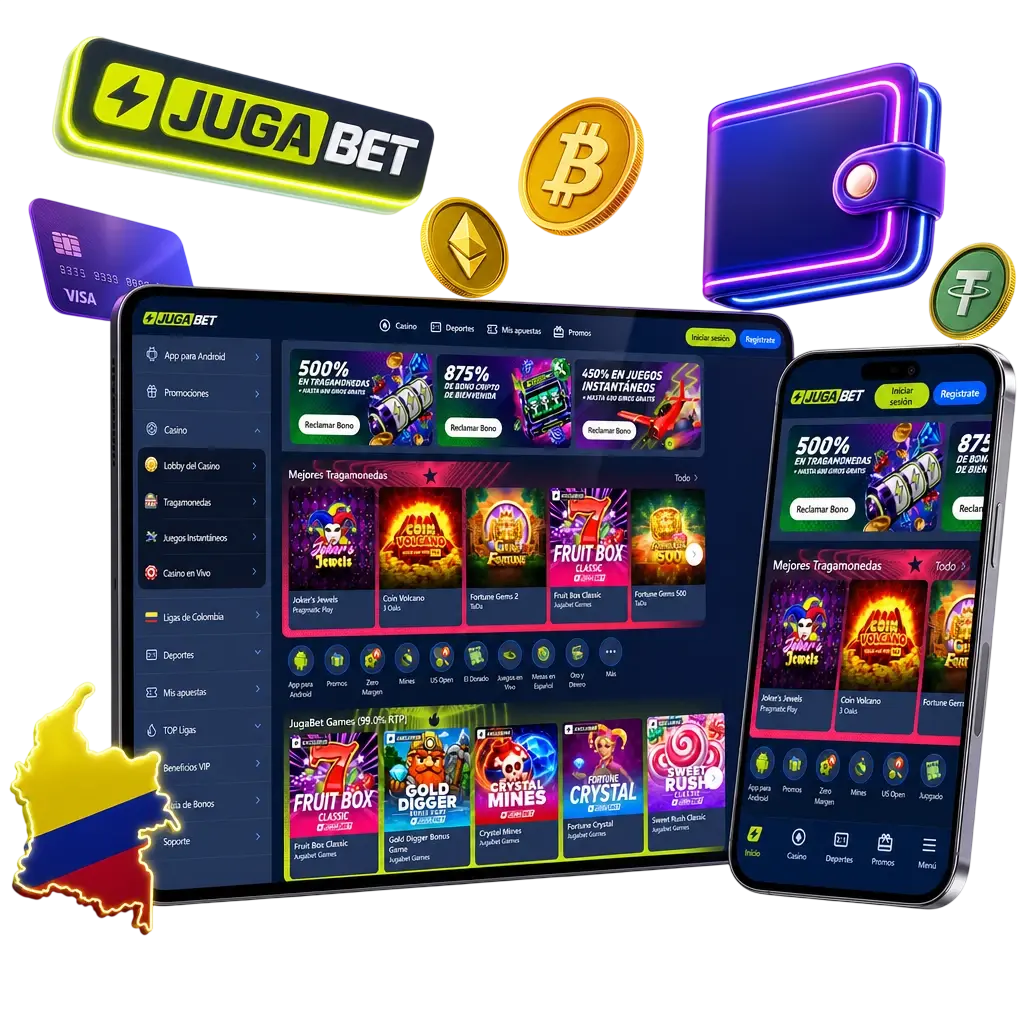 Métodos de depósito populares en Jugabet: Visa, Mastercard, Skrill, Bitcoin y transferencia bancaria local en Colombia.