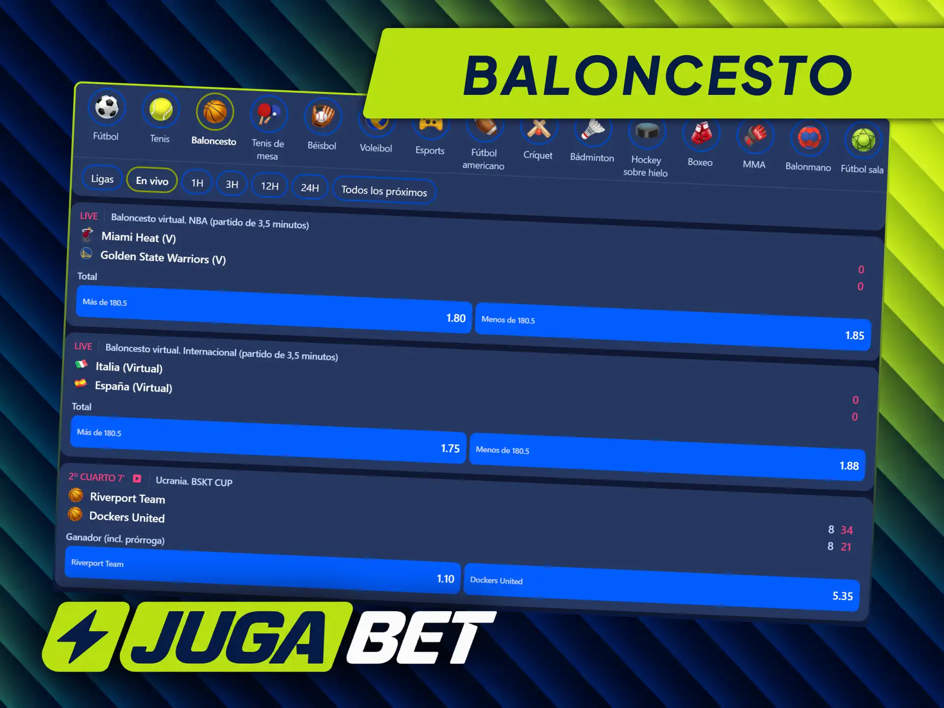 Apuesta en baloncesto dentro de Jugabet Colombia para ganar con los partidos de la liga.