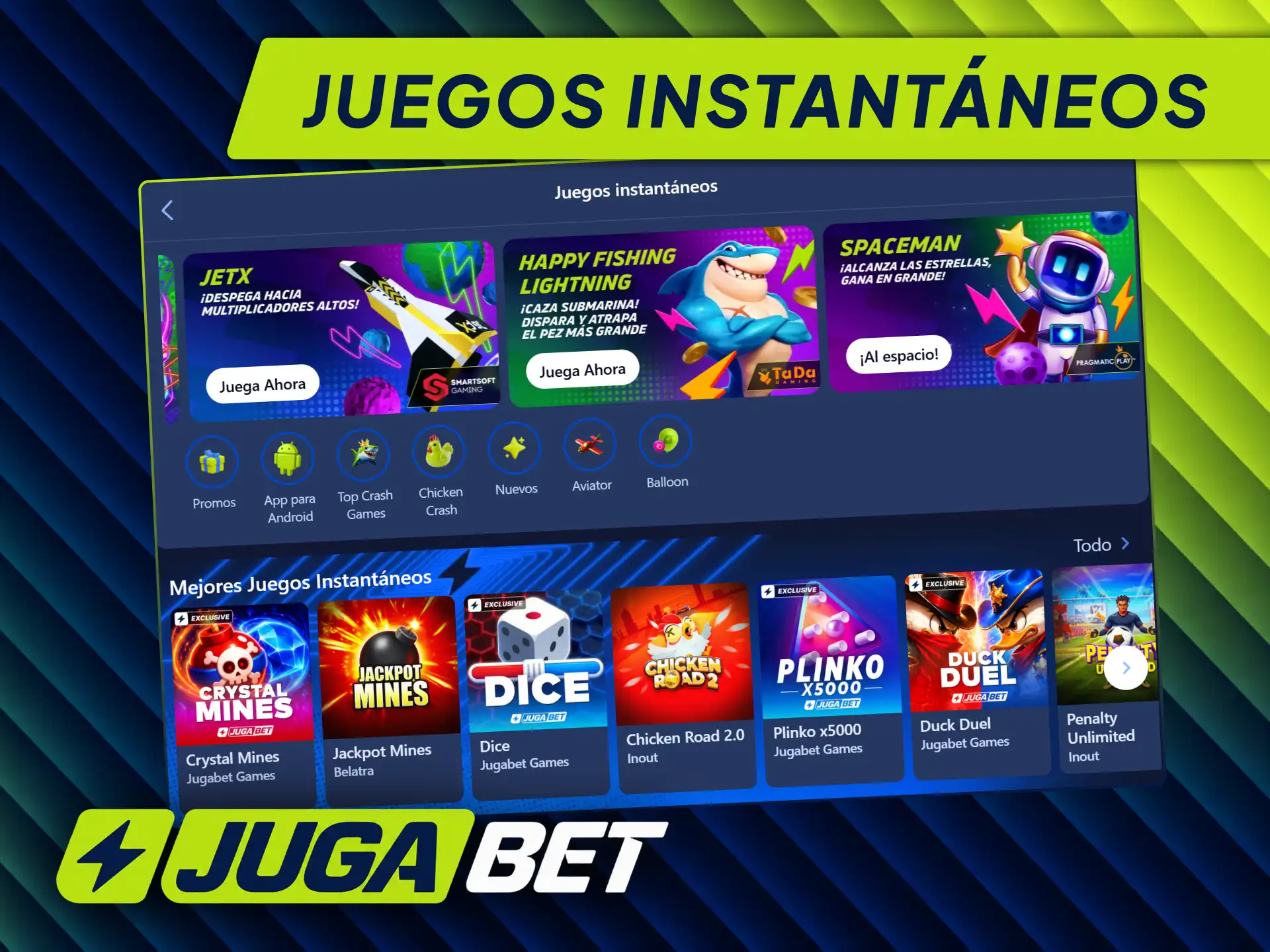 Probá los juegos instantáneos en Jugabet para ganar premios en segundos.