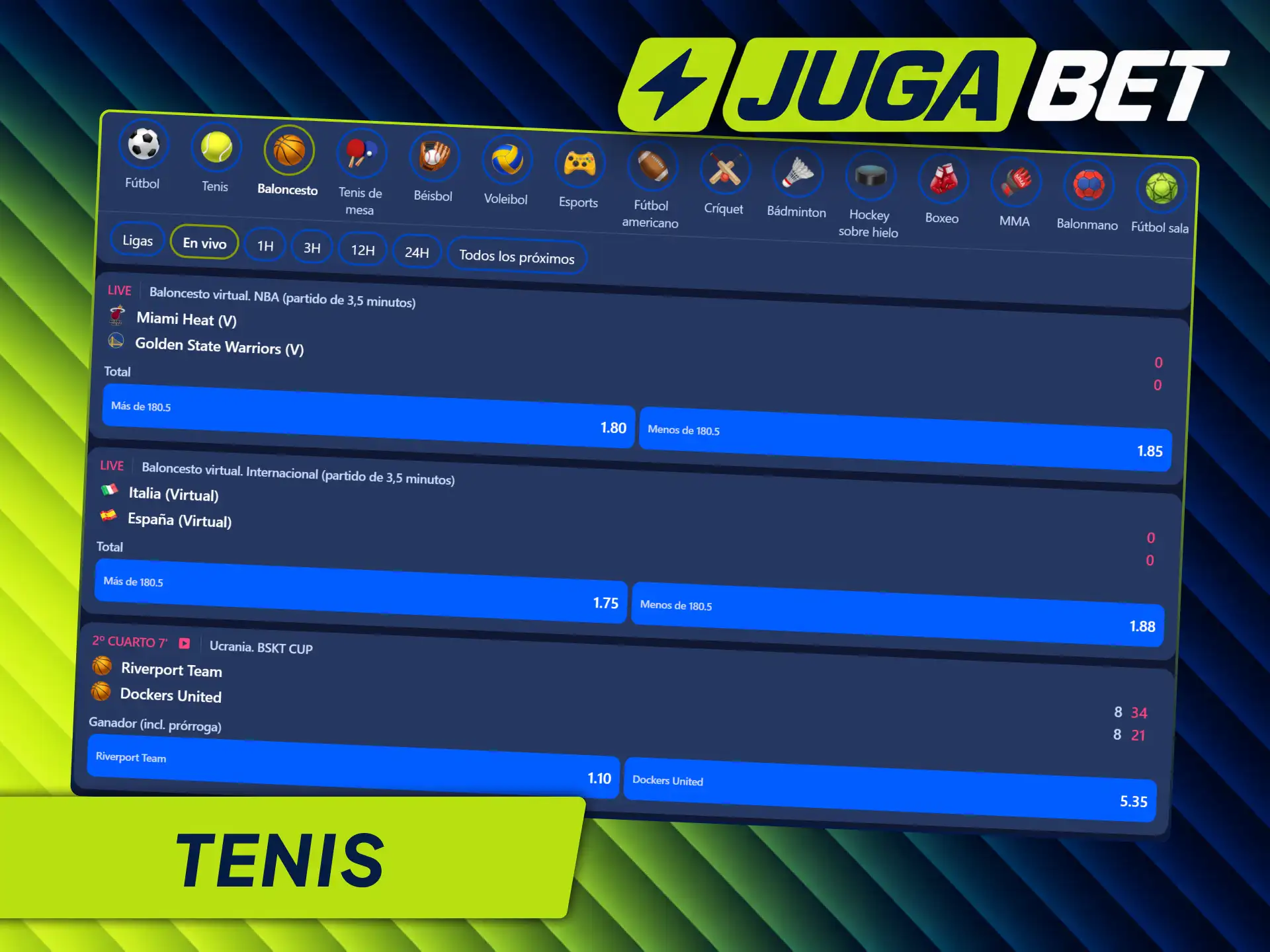 Haz tus apuestas de tenis en Jugabet Colombia y vive la emoción de cada set.